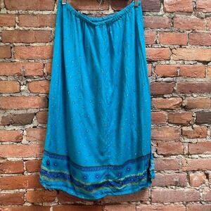 Vintage beachy boho cottage core midi skirt